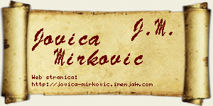 Jovica Mirković vizit kartica